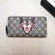 Pari Cat Stampa GG Supreme Zip intorno al portafoglio 451273 Pari Cat Stampa GG Supreme Zip intorno al portafoglio 451273