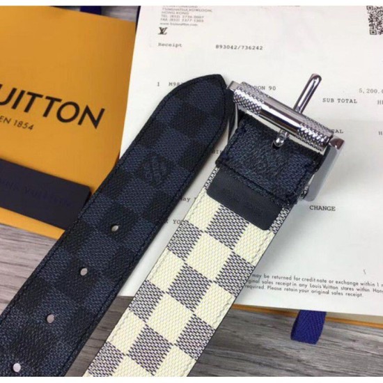 Replica Alta Qualità M0040Q Reverso 40mm Damier Azur e Damier Graphite Canvas Buckle