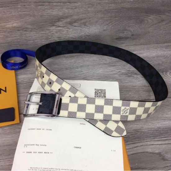 Replica Alta Qualità M0040Q Reverso 40mm Damier Azur e Damier Graphite Canvas Buckle
