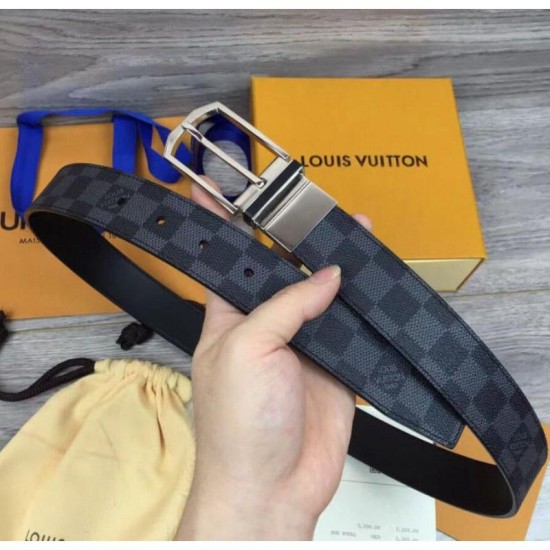 Riproduzione Fedele Pont Neuf 35mm Cinture Damier Cobalt Canvas M6067S imitazioni Replica Alta Qualità Pont Neuf 35mm Cinture Damier Cobalt Canvas M6067S