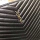 Riproduzione Fedele Dettagli perfetti Pochette Saint Laurent nera con hardware argento imitazioni Replica Alta Qualità Dettagli perfetti Pochette Saint Laurent nera con hardware argento