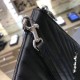 Riproduzione Fedele Dettagli perfetti Pochette Saint Laurent nera con hardware argento imitazioni Replica Alta Qualità Dettagli perfetti Pochette Saint Laurent nera con hardware argento