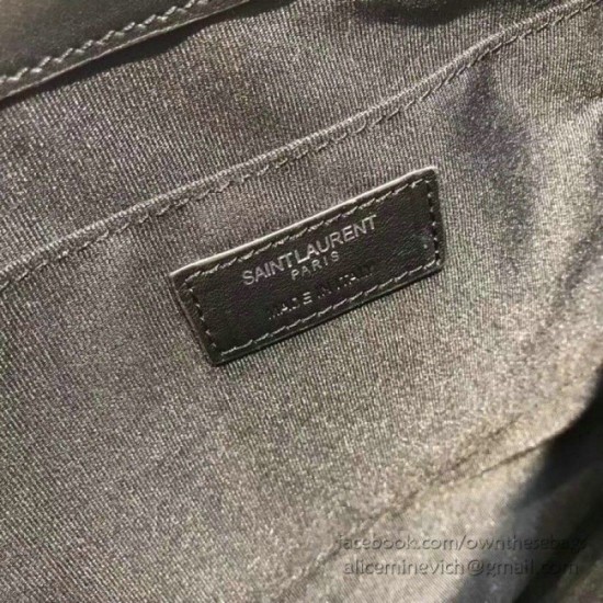 Riproduzione Fedele Dettagli perfetti Pochette Saint Laurent nera con hardware argento imitazioni Replica Alta Qualità Dettagli perfetti Pochette Saint Laurent nera con hardware argento