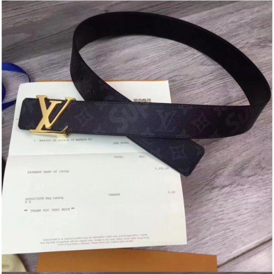 Replica Alta Qualità Supreme x Monogram Belt Fibbia in oro nero