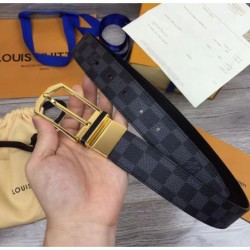 M6067S Pont Neuf 35mm Cinture Damier Cobalt Canvas Gold Buckle
