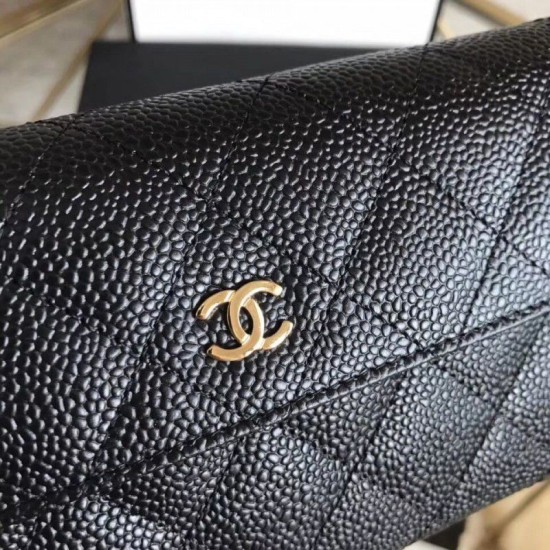 Quilted Lungo Portafoglio Cowhide Nero Quilted Lungo Portafoglio Cowhide Nero