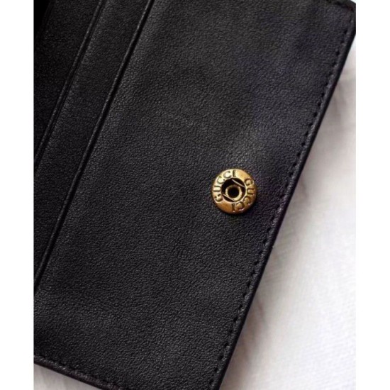 Riproduzione Fedele replica GG Marmont Card Case 443125 Nero imitazioni Replica Alta Qualità GG Marmont Card Case 443125 Nero