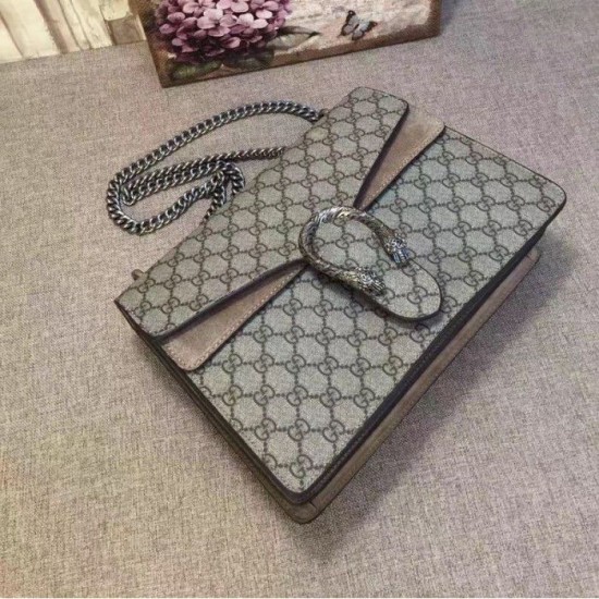Riproduzione Fedele Dionysus GG Supreme borsa a tracolla khaki 403348 imitazioni Replica Alta Qualità Dionysus GG Supreme borsa a tracolla khaki 403348