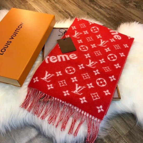 Riproduzione Fedele falso X Superme Sciarpa Cachemire Rosso imitazioni Replica Alta Qualità falso X Superme Sciarpa Cachemire Rosso