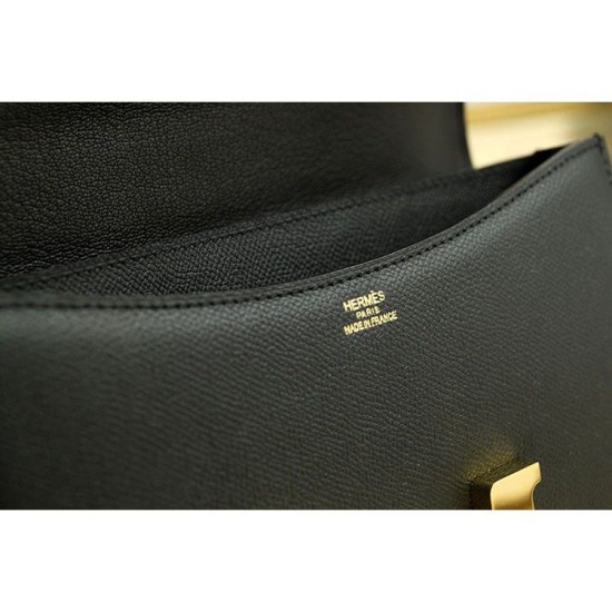 Riproduzione Fedele Borse Hermes Constance in pelle nera Epsom imitazioni Replica Alta Qualità Borse Hermes Constance in pelle nera Epsom