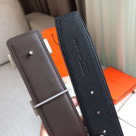 Pari replica Cinturino Hermes Constance 2 Fibbia cintura nera Epsom 42MM Dupe Perfetta Cloni Firmate Pari replica Cinturino Hermes Constance 2 Fibbia cintura nera Epsom 42MM imitazioni