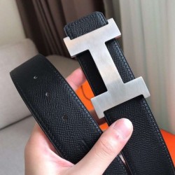 Cloni Firmate Pari replica Cinturino Hermes Constance 2 Fibbia cintura nera Epsom 42MM imitazioni