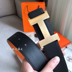 Cinturino Hermes Constance 2 Fibbia per cintura Oro / Noir Swift 42MM