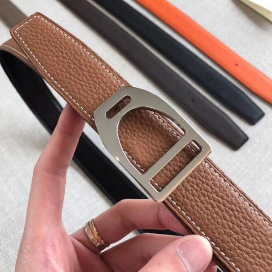 Cintura con fibbia Hermes Etrier Cinturino marrone Clemence 32 MM Dupe Perfetta Cloni Firmate Cintura con fibbia Hermes Etrier Cinturino marrone Clemence 32 MM imitazioni
