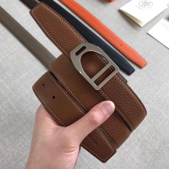 Cintura con fibbia Hermes Etrier Cinturino marrone Clemence 32 MM Dupe Perfetta Cloni Firmate Cintura con fibbia Hermes Etrier Cinturino marrone Clemence 32 MM imitazioni