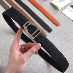 Cloni Firmate Cintura con fibbia Hermes Etrier Cinturino Clemence nero 32 mm imitazioni