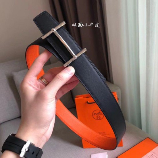 Pari replica Cintura reversibile Hermes H d'Ancre Arancione / Noir Dupe Perfetta Cloni Firmate Pari replica Cintura reversibile Hermes H d'Ancre Arancione / Noir imitazioni