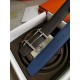 Cloni Firmate Alta gamma replica Cintura reversibile Hermes H d'Ancre Indaco / Nero Epsom imitazioni