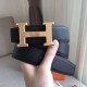 Cloni Firmate replica Cintura reversibile Hermes H Grigio / Nero Swift imitazioni