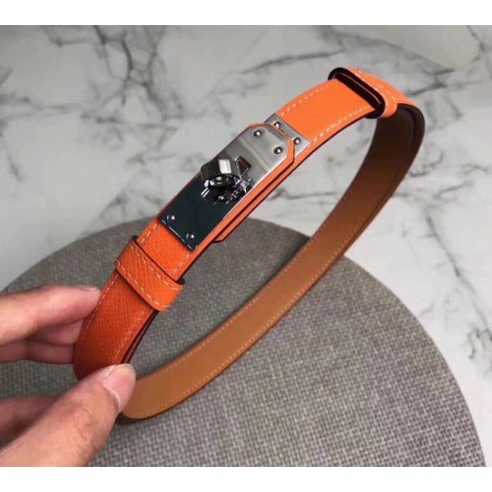 Cloni Firmate replica Cintura Hermes Kelly Arancione Epsom Donna imitazioni