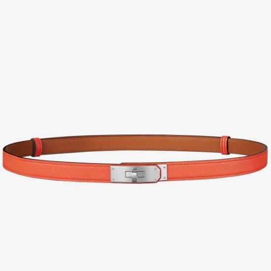 Cloni Firmate replica Cintura Hermes Kelly Arancione Epsom Donna imitazioni