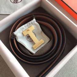 Cloni Firmate replica Cintura reversibile Hermes Quizz 32mm marrone Clemence imitazioni