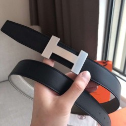 Cloni Firmate Cintura reversibile Hermes Quizz 32mm Clemence grigia imitazioni
