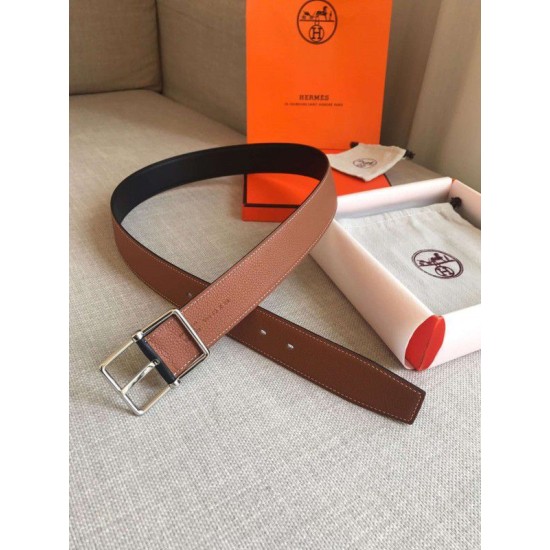 Cloni Firmate Alta gamma replica Cintura reversibile Hermes Brown Saddle 38MM imitazioni