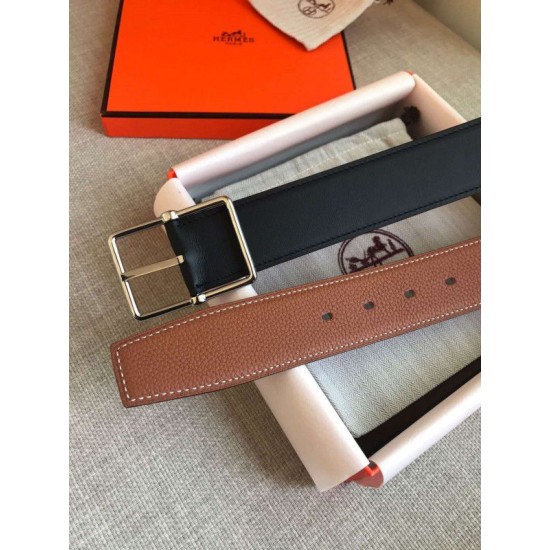 Cloni Firmate Alta gamma replica Cintura reversibile Hermes Brown Saddle 38MM imitazioni