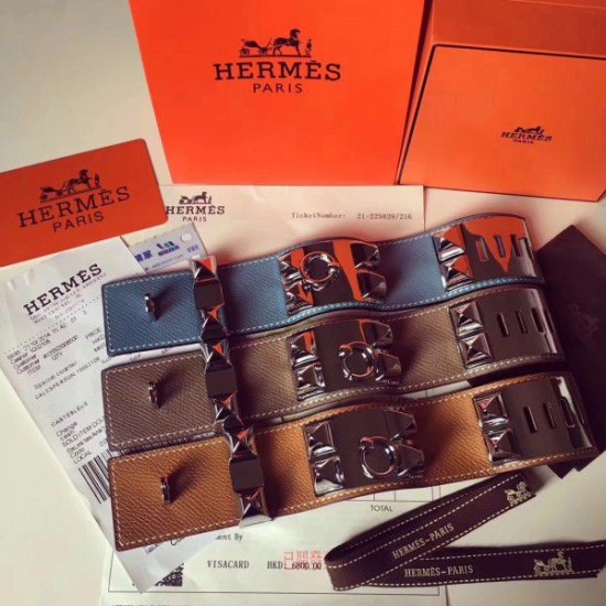 Bracciale Hermes Collier de Chien Jean Epsom blu taglia S Dupe Perfetta Cloni Firmate Bracciale Hermes Collier de Chien Jean Epsom blu taglia S imitazioni