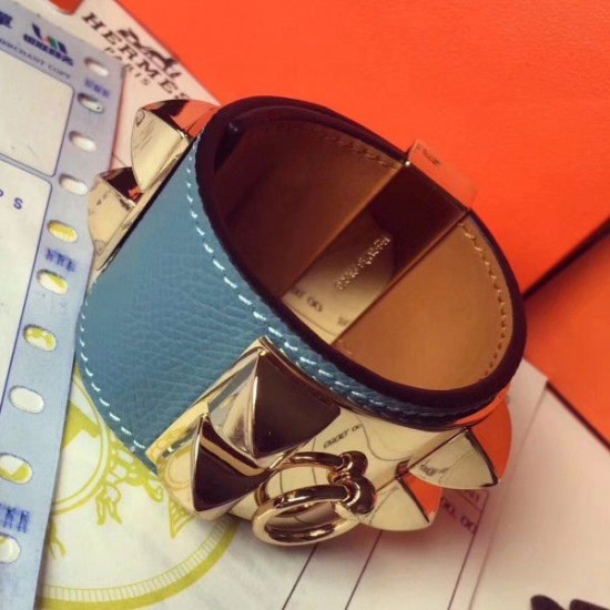 Bracciale Hermes Collier de Chien Jean Epsom blu taglia S Dupe Perfetta Cloni Firmate Bracciale Hermes Collier de Chien Jean Epsom blu taglia S imitazioni