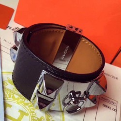 Cloni Firmate Bracciale Hermes Collier de Chien nero Epsom taglia S imitazioni