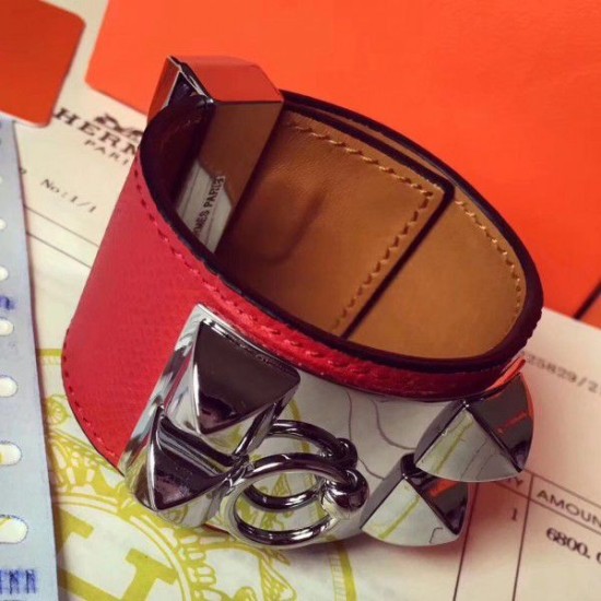 Bracciale Hermes Collier de Chien rosso Epsom taglia S Dupe Perfetta Cloni Firmate Bracciale Hermes Collier de Chien rosso Epsom taglia S imitazioni
