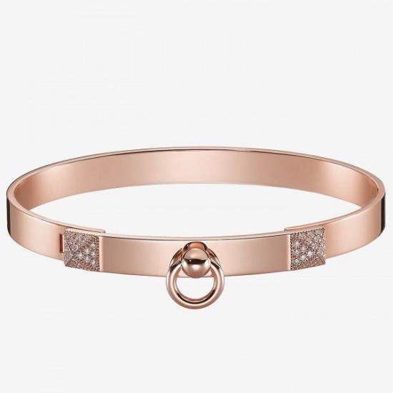 Bracciale Hermes Collier de Chien in oro rosa Dupe Perfetta Cloni Firmate Bracciale Hermes Collier de Chien in oro rosa imitazioni