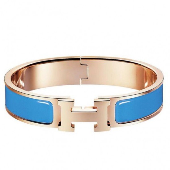 Bracciale Hermes Clic H PM in smalto blu Dupe Perfetta Cloni Firmate Bracciale Hermes Clic H PM in smalto blu imitazioni