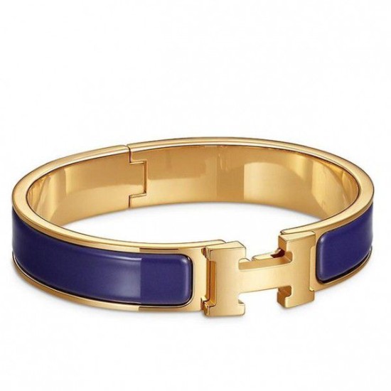 Bracciale Hermes Clic H PM blu smaltato elettrico Dupe Perfetta Cloni Firmate Bracciale Hermes Clic H PM blu smaltato elettrico imitazioni
