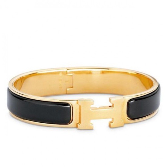Cloni Firmate Bracciale Hermes Clic H PM in smalto nero imitazioni