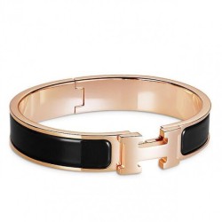 Cloni Firmate Bracciale Hermes Clic H PM in smalto nero imitazioni
