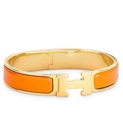 Cloni Firmate Bracciale Hermes Clic H PM in smalto arancione imitazioni