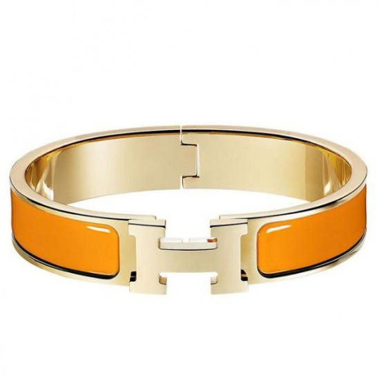 Bracciale Hermes Clic H PM in smalto arancione Dupe Perfetta Cloni Firmate Bracciale Hermes Clic H PM in smalto arancione imitazioni