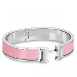 Bracciale Hermes Clic H PM in smalto rosa Dupe Perfetta Cloni Firmate Bracciale Hermes Clic H PM in smalto rosa imitazioni