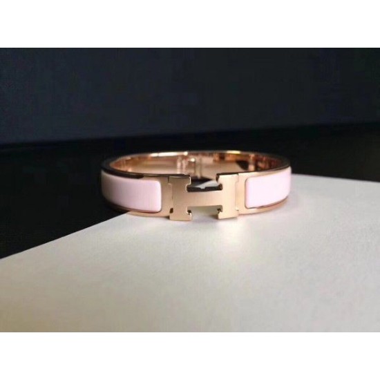 Bracciale Hermes Clic H PM in smalto rosa Dupe Perfetta Cloni Firmate Bracciale Hermes Clic H PM in smalto rosa imitazioni