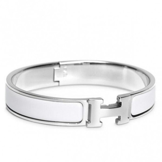 Bracciale Hermes Clic H PM in smalto bianco Dupe Perfetta Cloni Firmate Bracciale Hermes Clic H PM in smalto bianco imitazioni