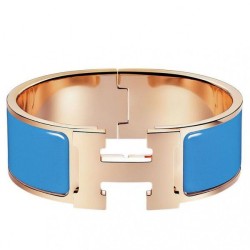 Bracciale Hermes Clic Clac H PM smaltato blu Dupe Perfetta Cloni Firmate Bracciale Hermes Clic Clac H PM smaltato blu imitazioni