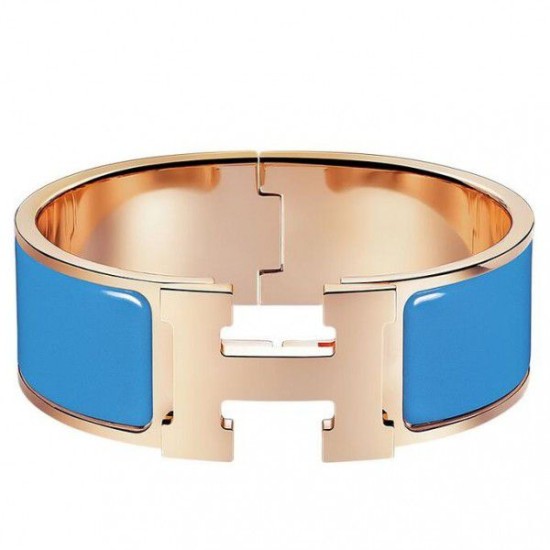 Bracciale Hermes Clic Clac H PM smaltato blu Dupe Perfetta Cloni Firmate Bracciale Hermes Clic Clac H PM smaltato blu imitazioni