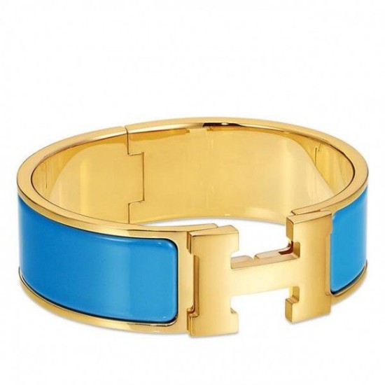 Bracciale Hermes Clic Clac H PM smaltato blu Dupe Perfetta Cloni Firmate Bracciale Hermes Clic Clac H PM smaltato blu imitazioni