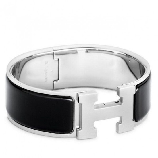 Bracciale Hermes Clic Clac H PM smaltato nero Dupe Perfetta Cloni Firmate Bracciale Hermes Clic Clac H PM smaltato nero imitazioni