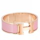 Cloni Firmate Bracciale Hermes Clic Clac H PM in smalto rosa imitazioni