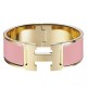 Cloni Firmate Bracciale Hermes Clic Clac H PM in smalto rosa imitazioni