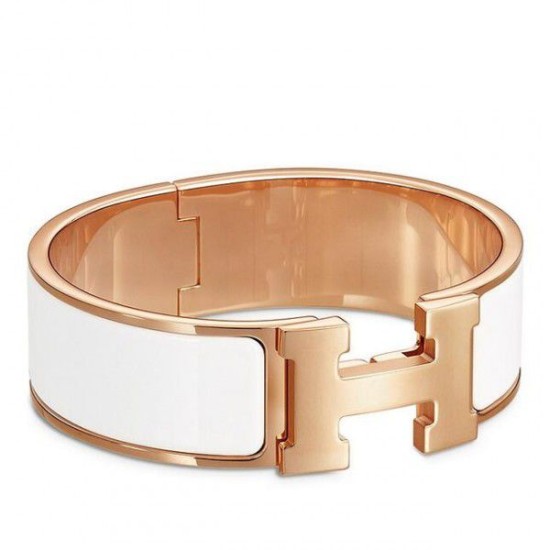 Bracciale Hermes Clic Clac H PM smaltato bianco Dupe Perfetta Cloni Firmate Bracciale Hermes Clic Clac H PM smaltato bianco imitazioni